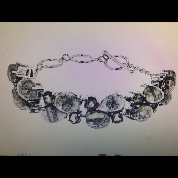 JTV Golden Pyrite Toggle Bracelet size 7.25 - Picture 1 of 4